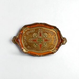 İtalyan El Boyama Barok Vintage Tepsi