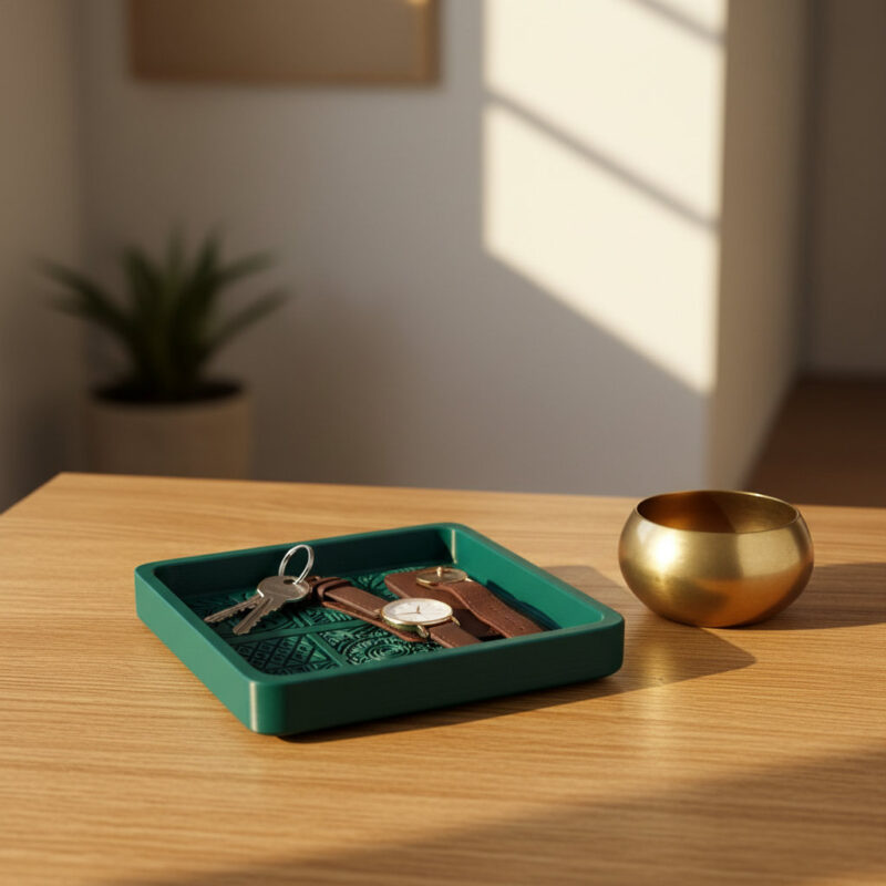 Aztek Desenli Takı Tepsisi – 0 Doğal PLA ile Üretilmiş 3D Baskı - lifestyle entryway