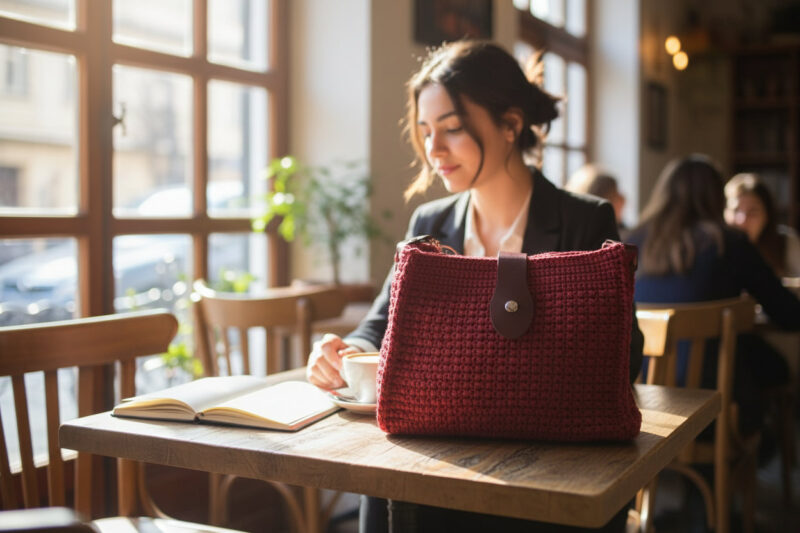 Modern Dokuma El Çantası Lifestyle 1 Cafe