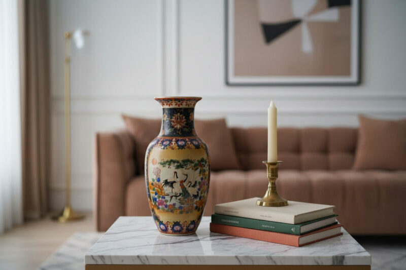 Kırmızı Damgalı Çin Porselen Vazo Lifestyle Elegant