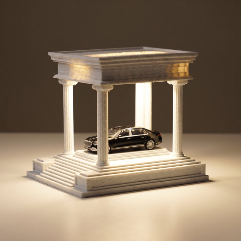 Aydınlatmalı diecast vitrin, içinde 1/64 ölçekli model araçlar