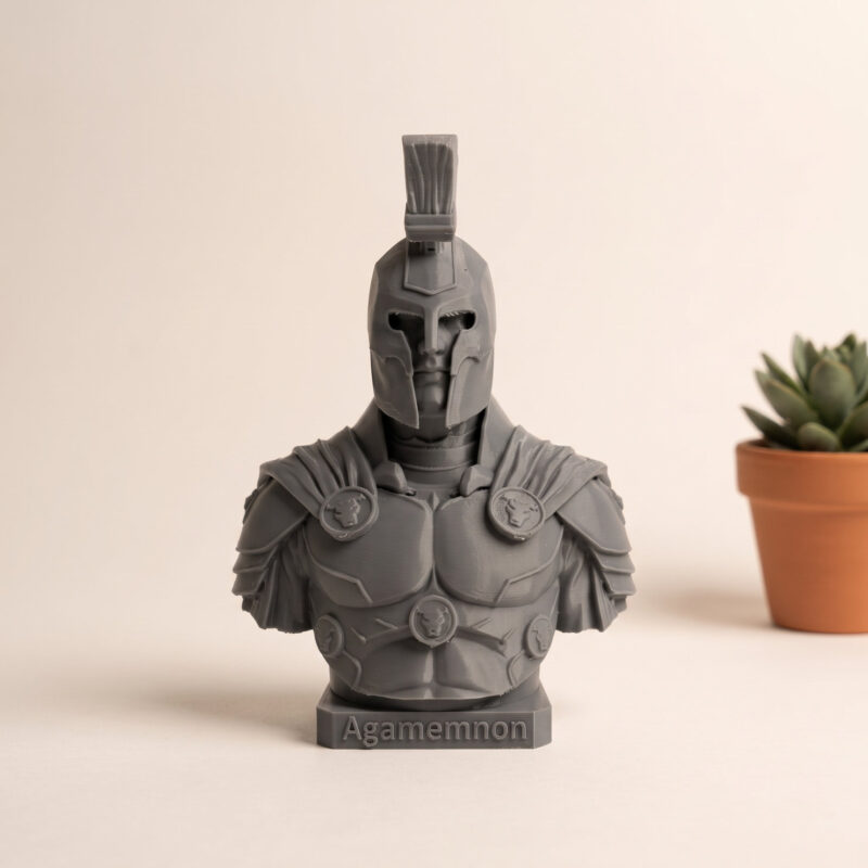 Agamemnon Büst Heykel — Gri hero