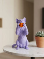 sphynx-cat-lifestyle-elegant Tek üretim lavanta kedi figürü, 3D baskı Sphynx objesi