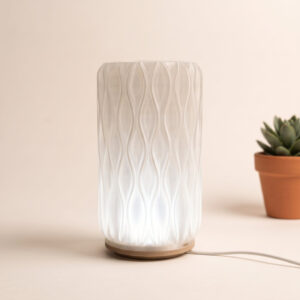 3D Baskı Dekoratif Dalgalı Tasarım LED Masa Lambası Beyaz Işık | KN Design Studio hero