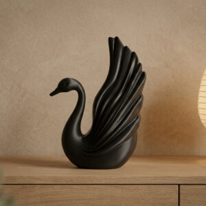 3D Baskı Siyah Kuğu Figürlü Dekoratif Vazo | KN Design Studio lifestyle japandi