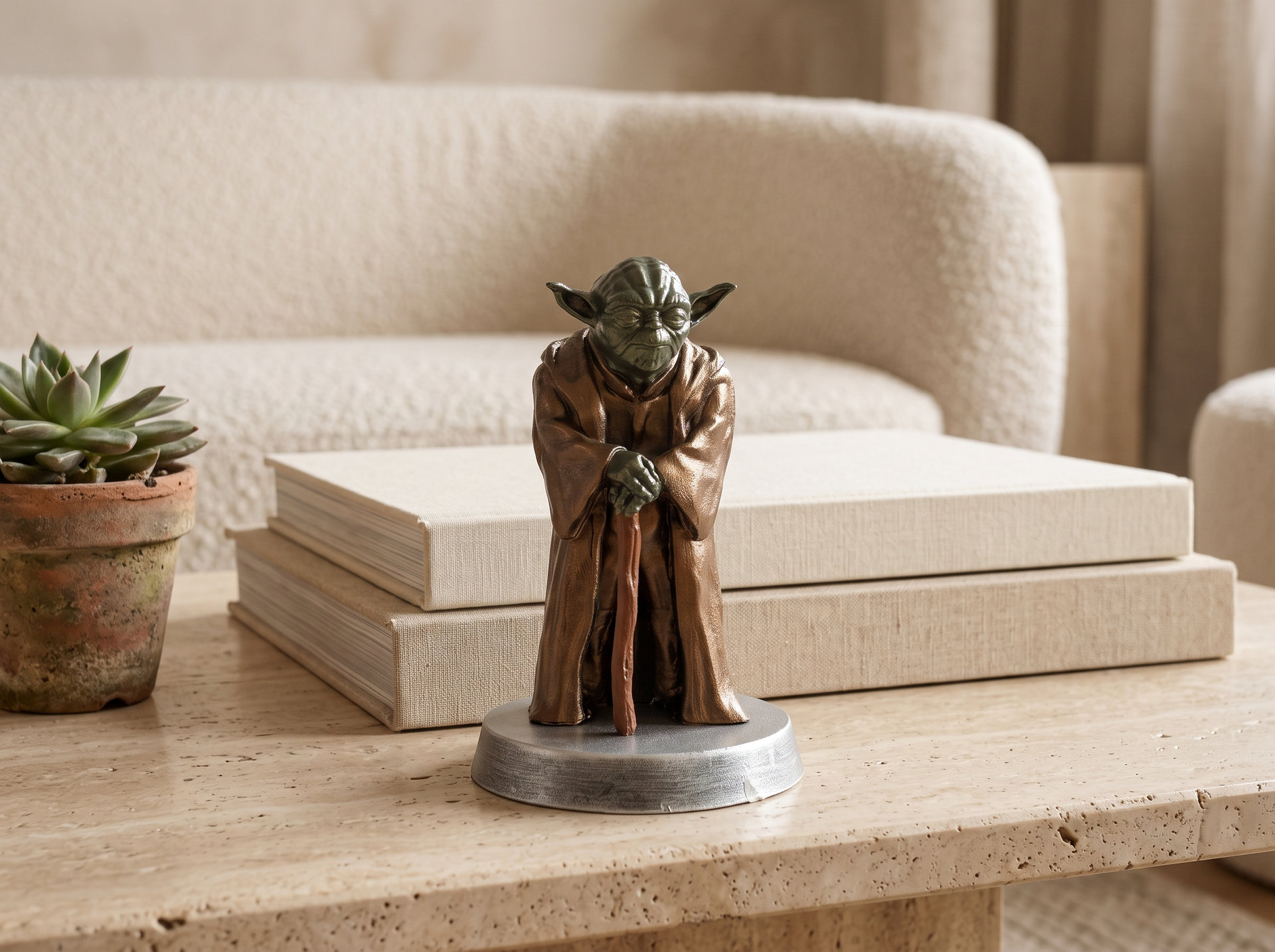 El Yapımı Ayakta Yoda Figürü Ayakta Yoda lifestyle kahve_masasi